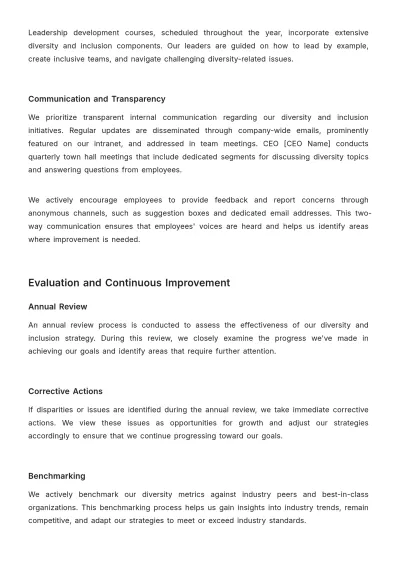 Free Diversity and Inclusion Accountability and Reporting Manual HR Template to Edit Online