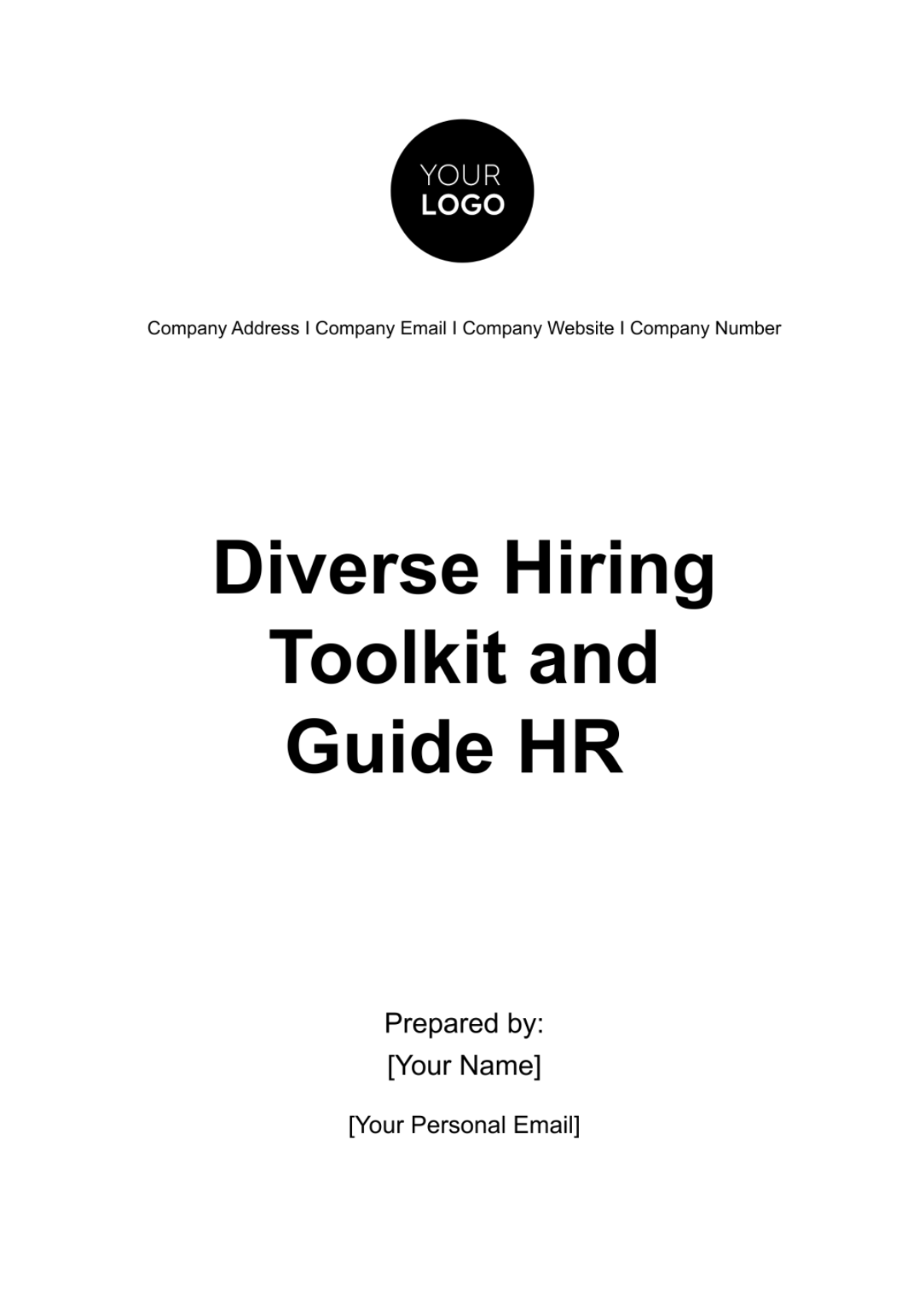 Diverse Hiring Toolkit and Guide HR Template