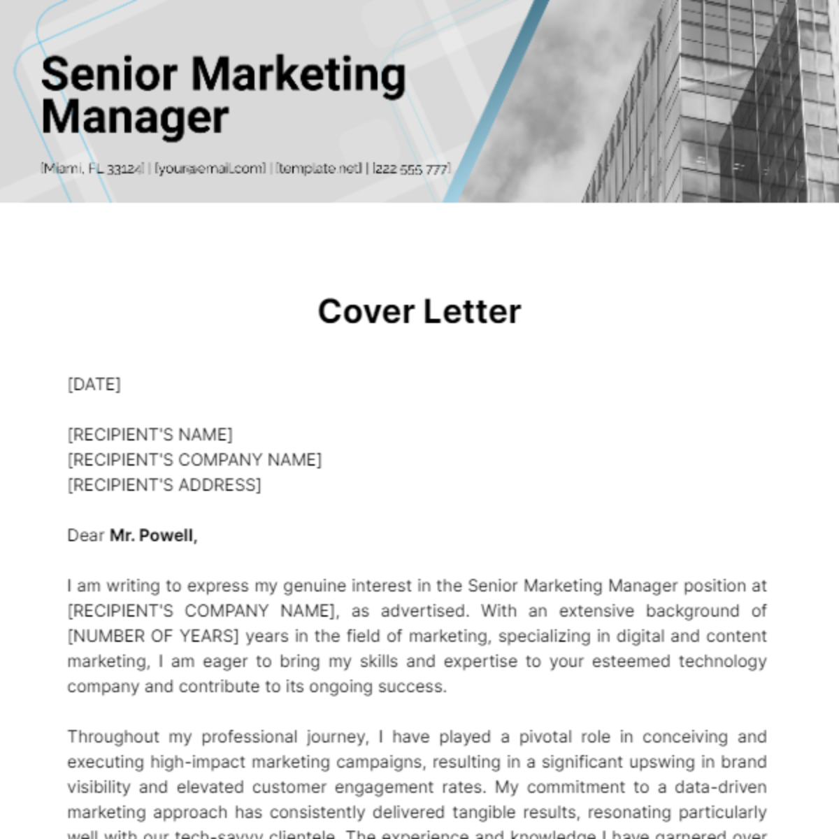 Cover Letter Template - Edit Online & Download