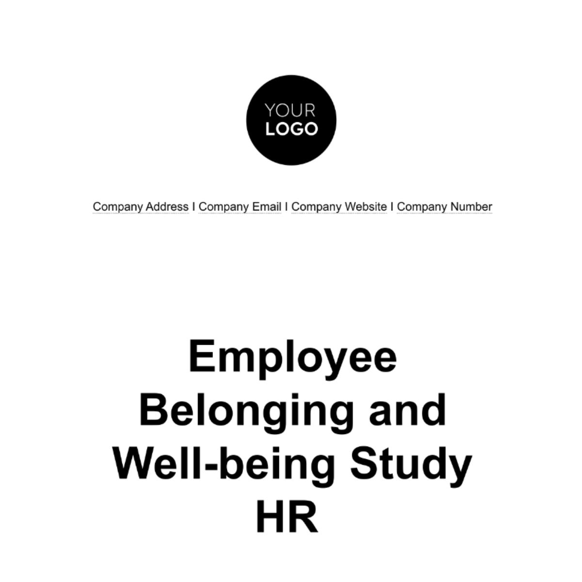 Employee Belonging and Well-being Study HR Template - Edit Online & Download