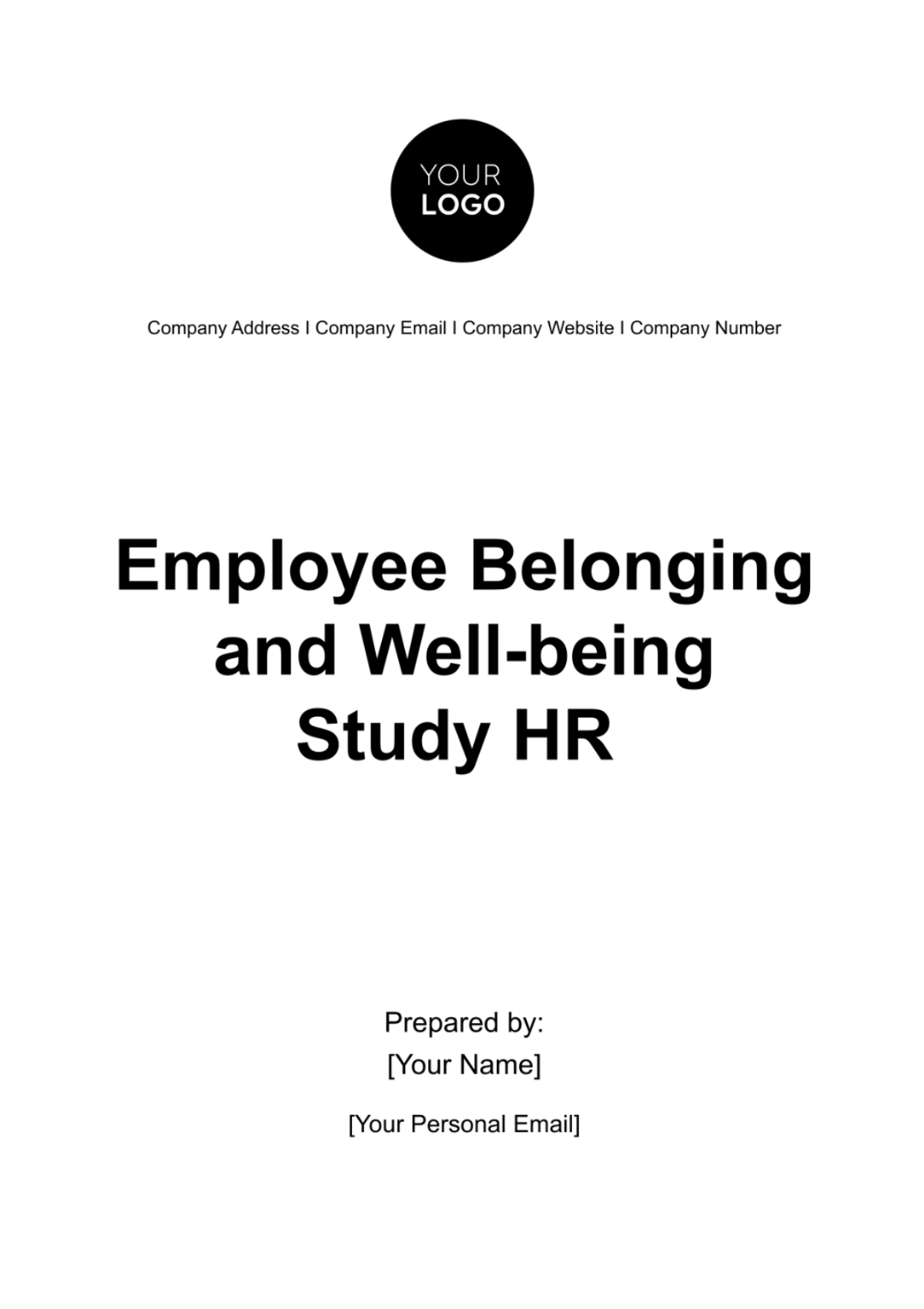 Free Employee Belonging and Well-being Study HR Template