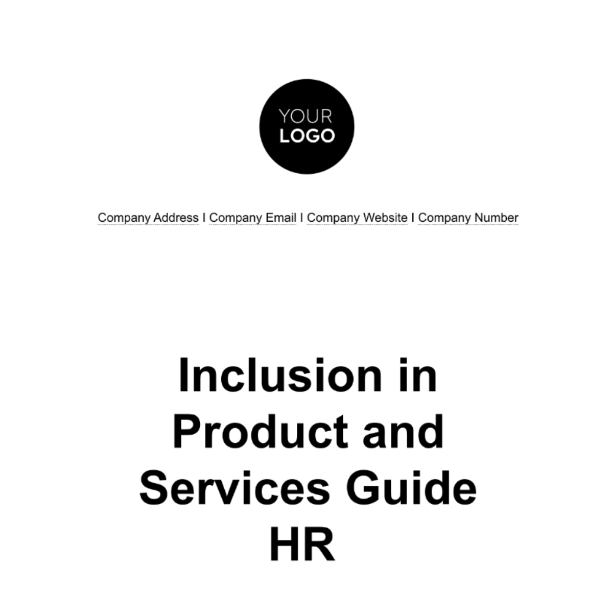 Inclusion in Product and Services Guide HR Template - Edit Online & Download