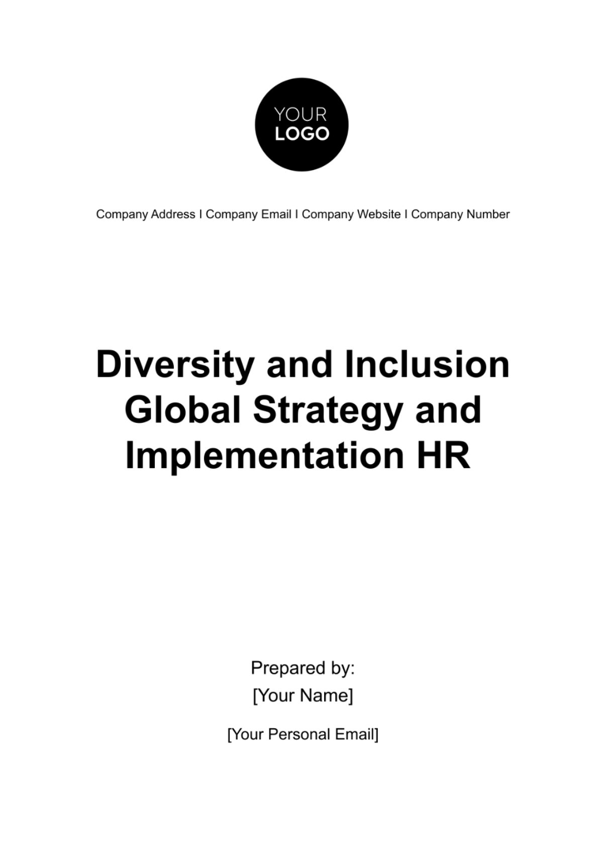 Diversity and Inclusion Global Strategy and Implementation HR Template