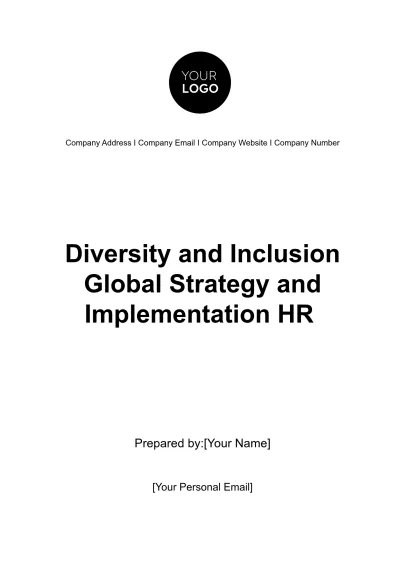 Free Diversity and Inclusion Global Strategy and Implementation HR Template to Edit Online