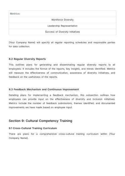 Free Diversity and Inclusion Global Strategy and Implementation HR Template to Edit Online