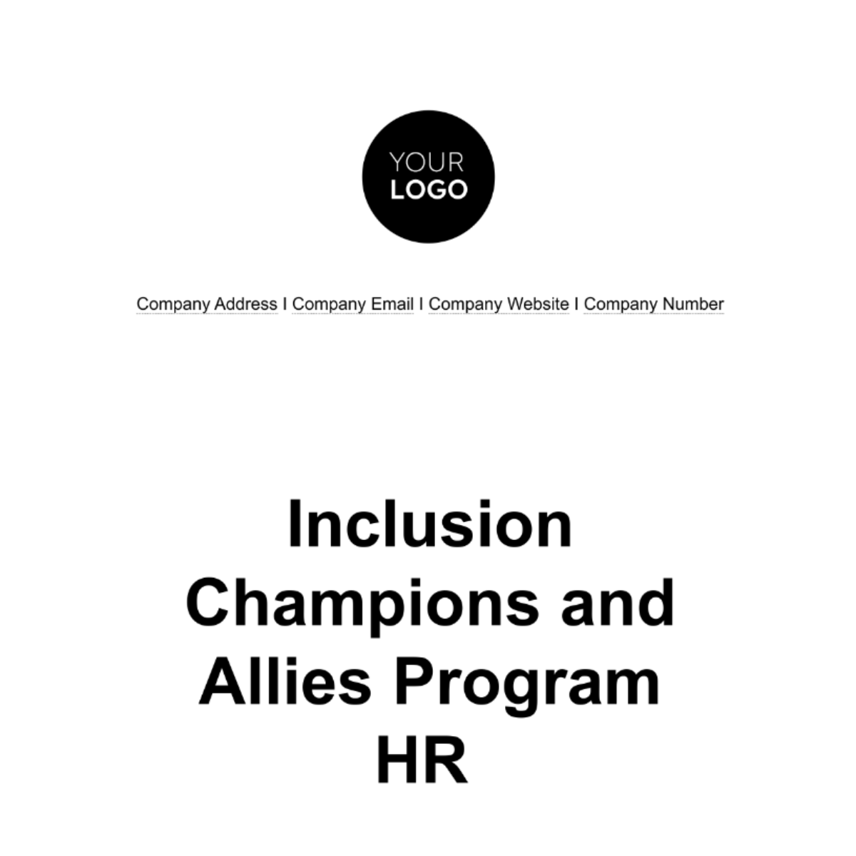 Inclusion Champions and Allies Program HR Template - Edit Online & Download