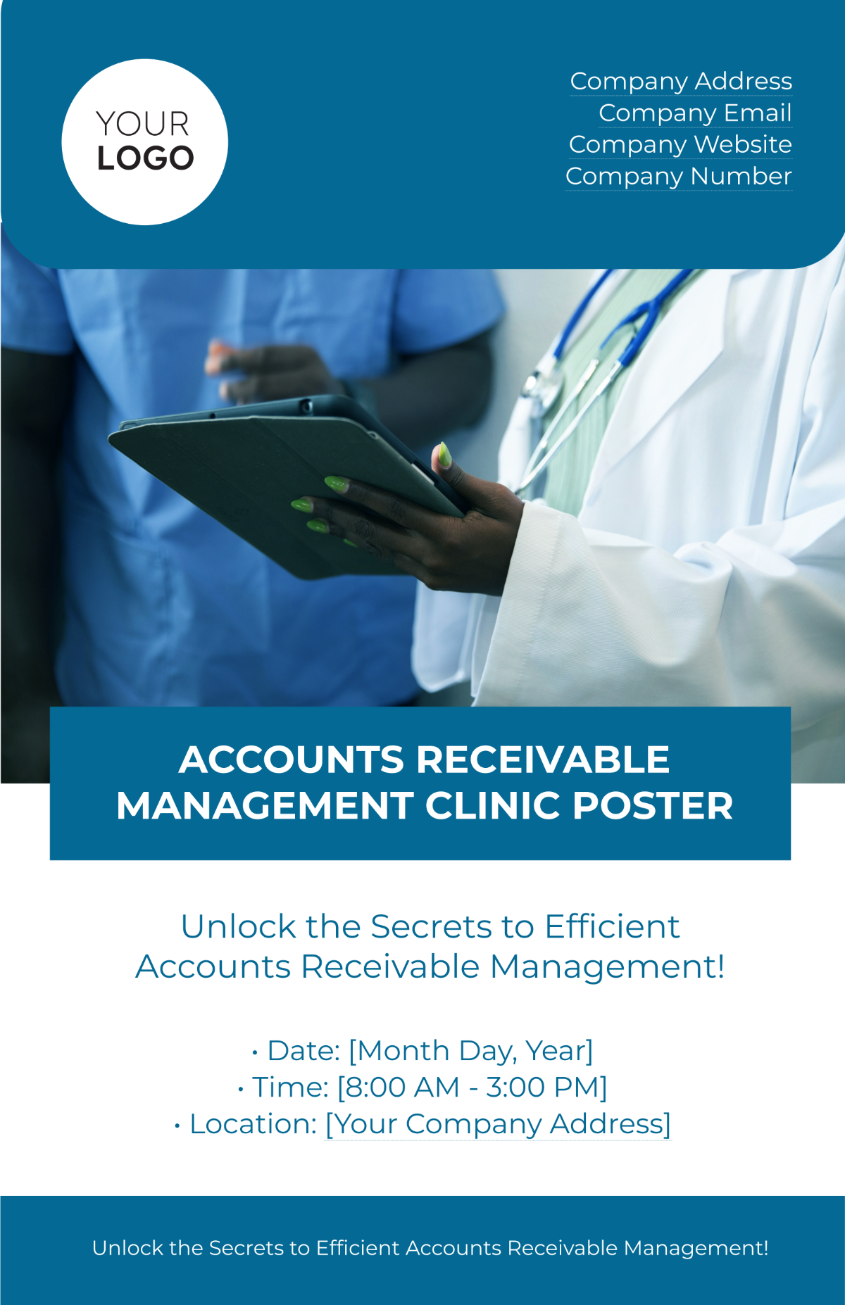 Free Accounts Receivable Management Clinic Poster Template