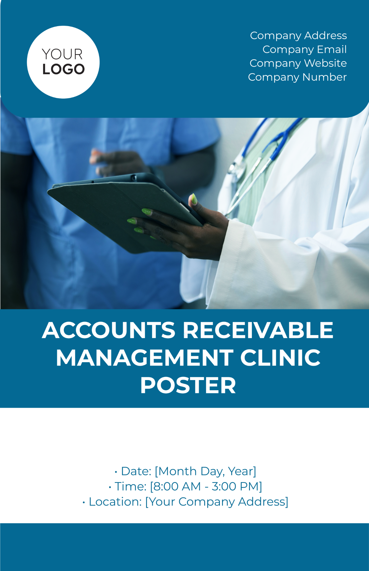Free Accounts Receivable Management Clinic Poster Template to Edit Online