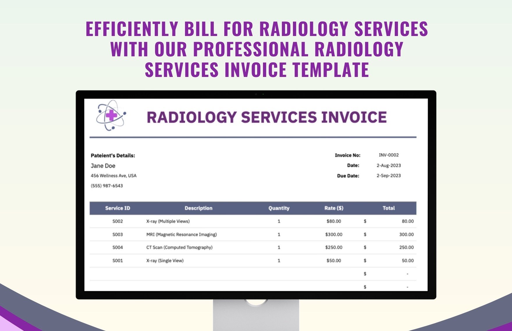 Radiology Services Invoice Template