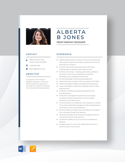 FREE Graphic Designer Resume Word Template Download Template