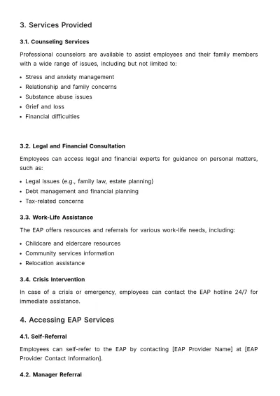 Free Employee Assistance Program Outline HR Template to Edit Online