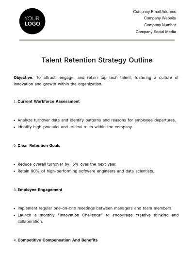 Free Talent Retention Strategy Outline HR Template to Edit Online