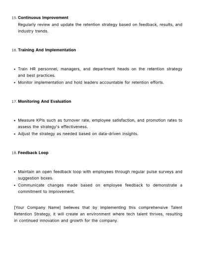 Free Talent Retention Strategy Outline HR Template to Edit Online