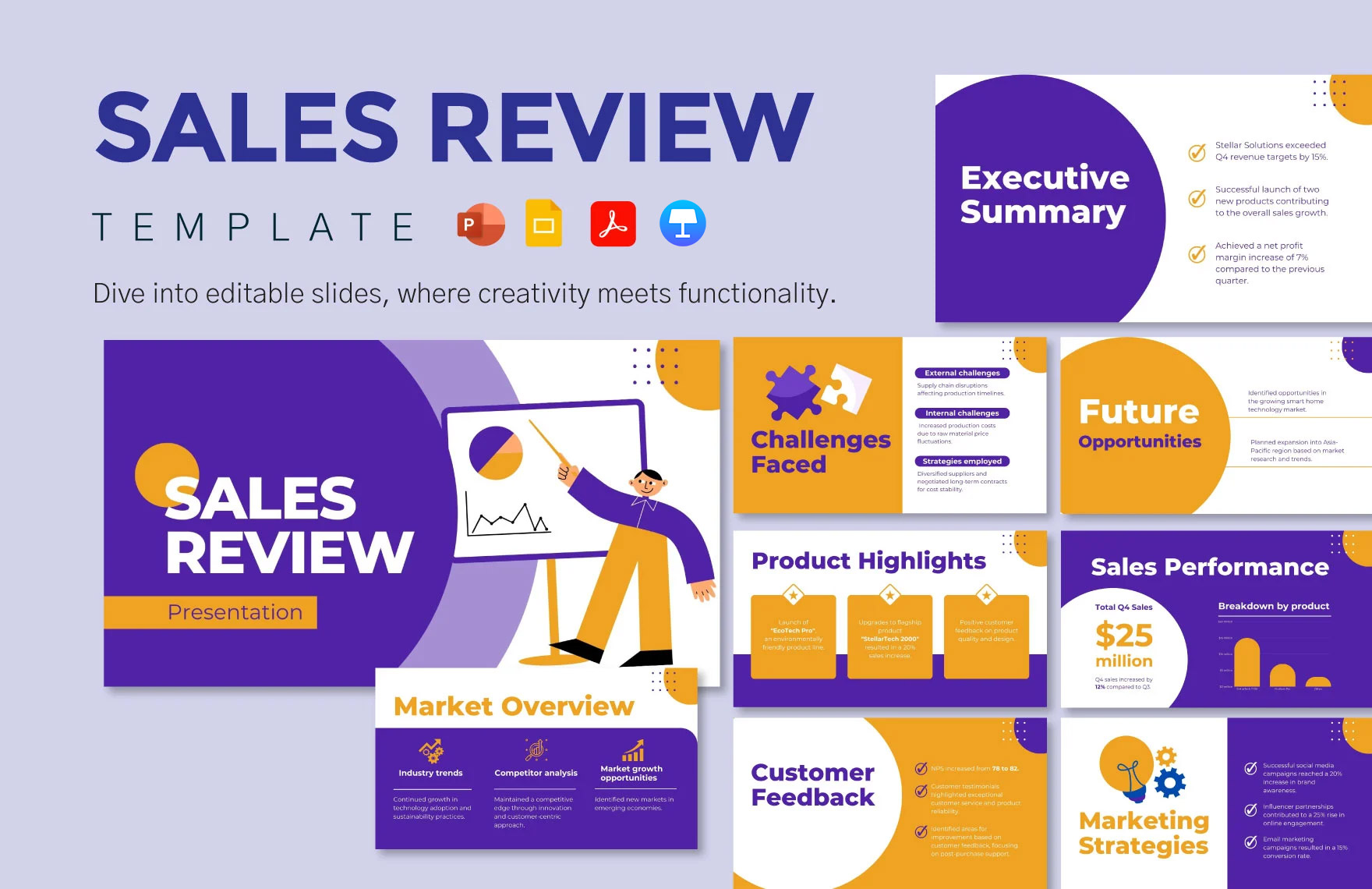 Sales Review Presentation Template in PDF, PPT, Google Slides, Apple Keynote - Download | Template.net