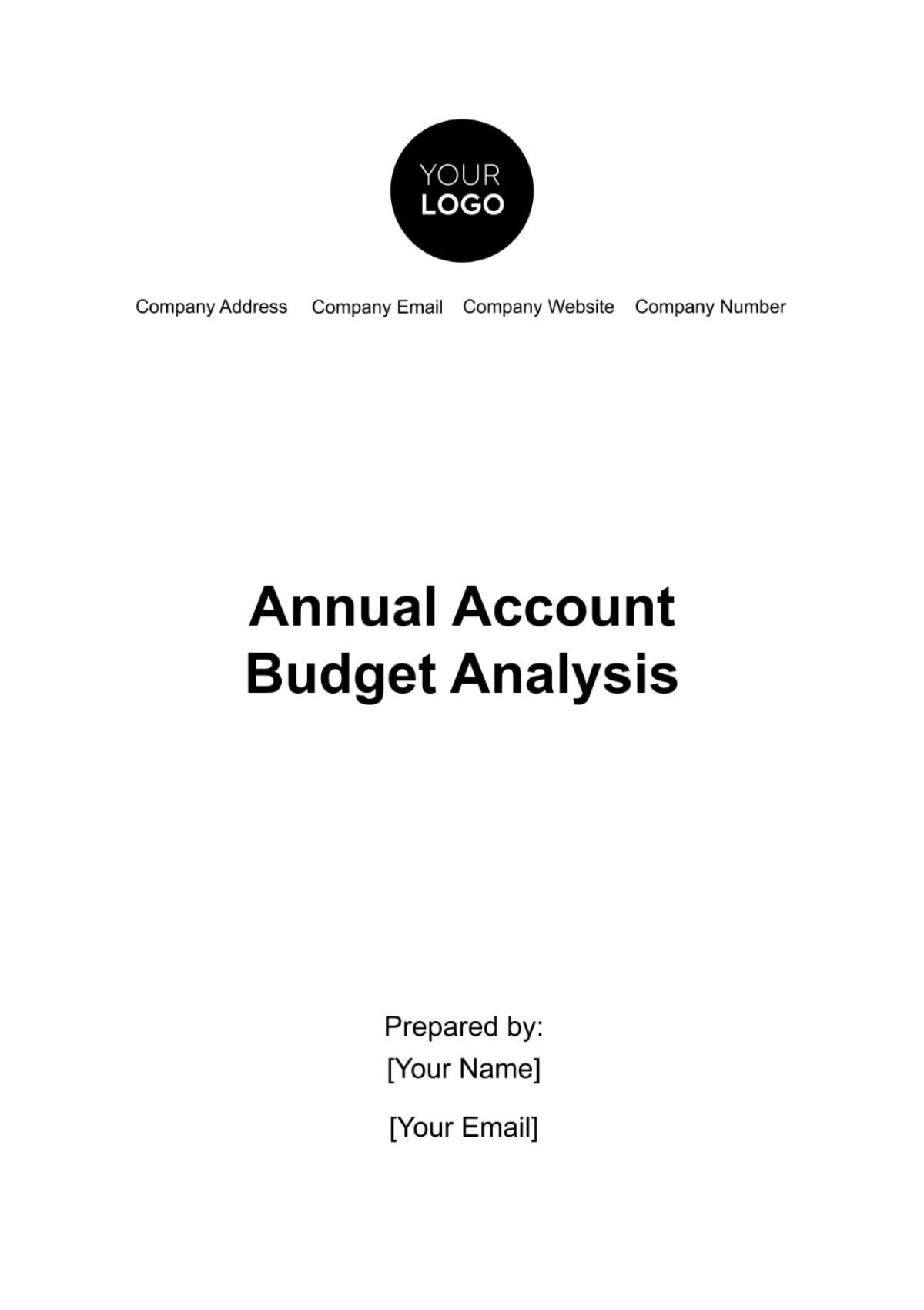 Annual Account Budget Analysis Template