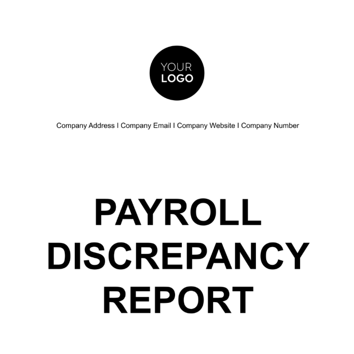 Payroll Discrepancy Report HR Template