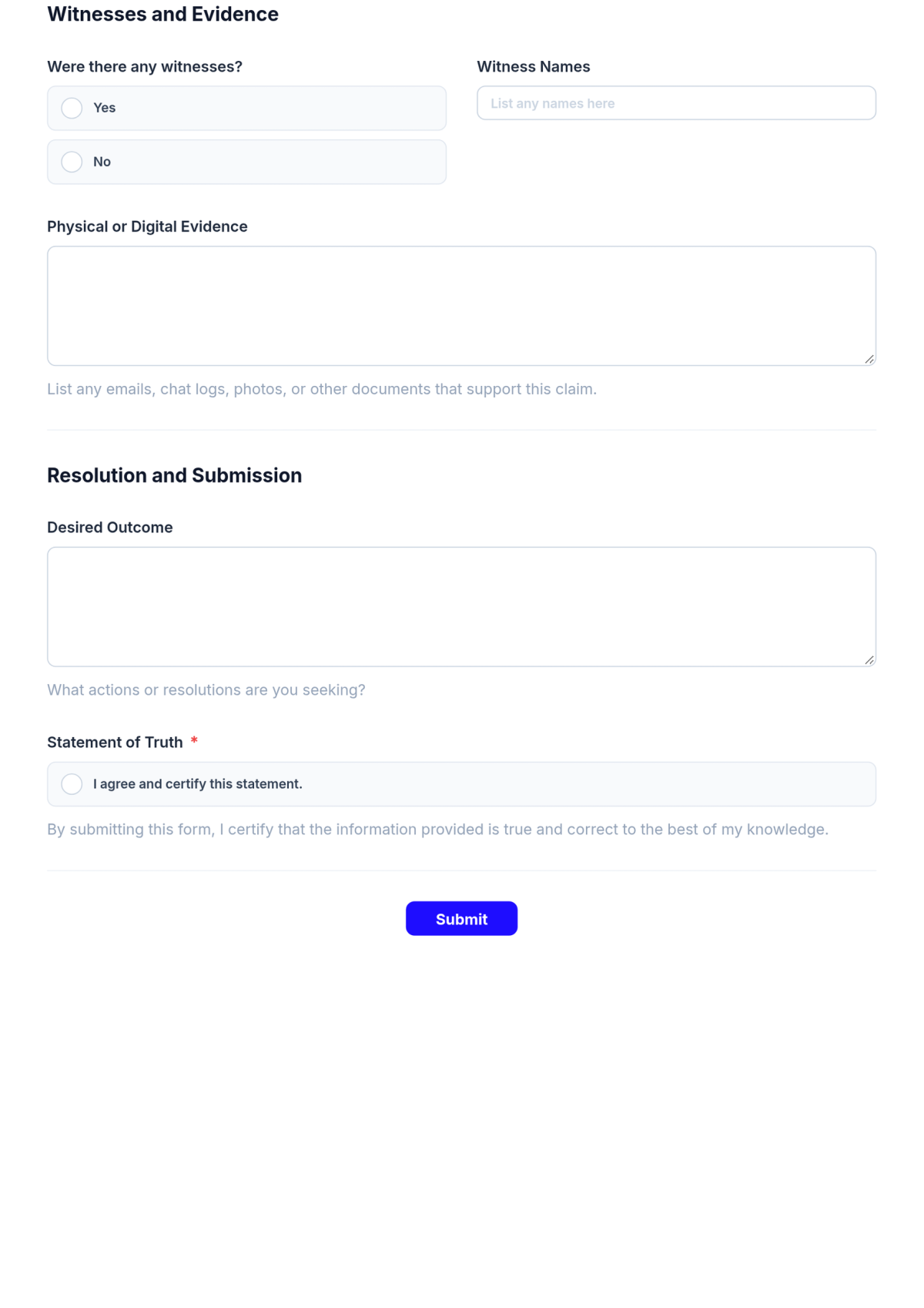 Free Harassment Complaint Form HR Template & AI Maker Free Harassment Complaint Form HR Template & AI Maker