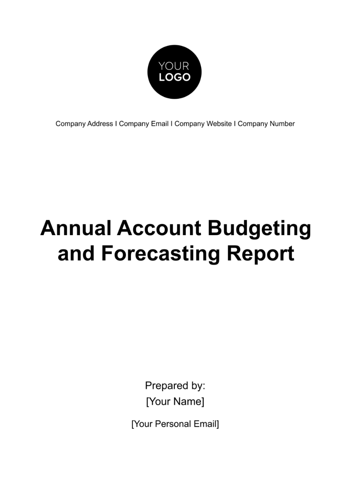 Annual Account Budgeting and Forecasting Report Template