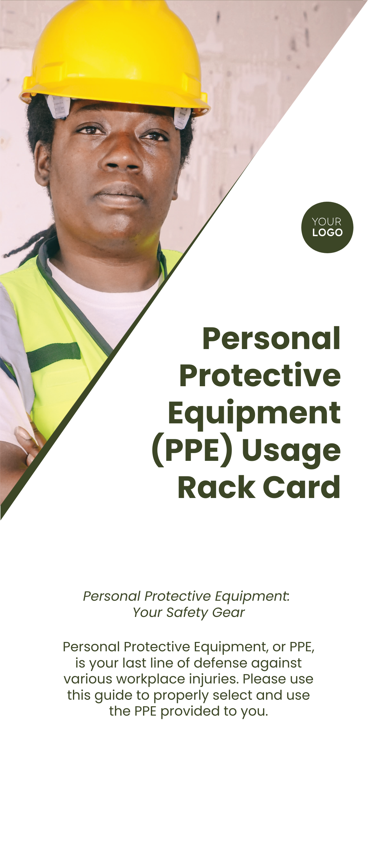 Personal Protective Equipment (PPE) Usage Rack Card Template