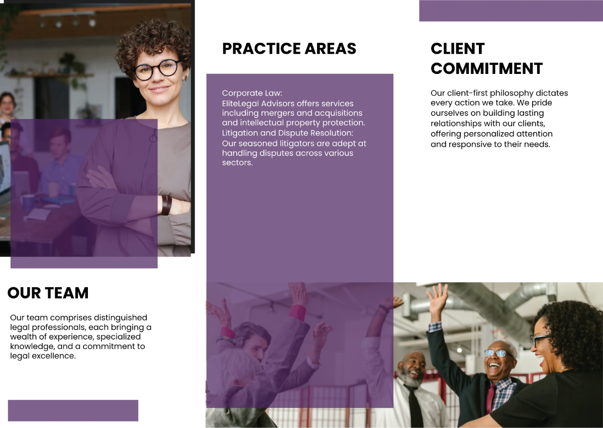 Free Law Firm Services Overview Brochure Template to Edit Online