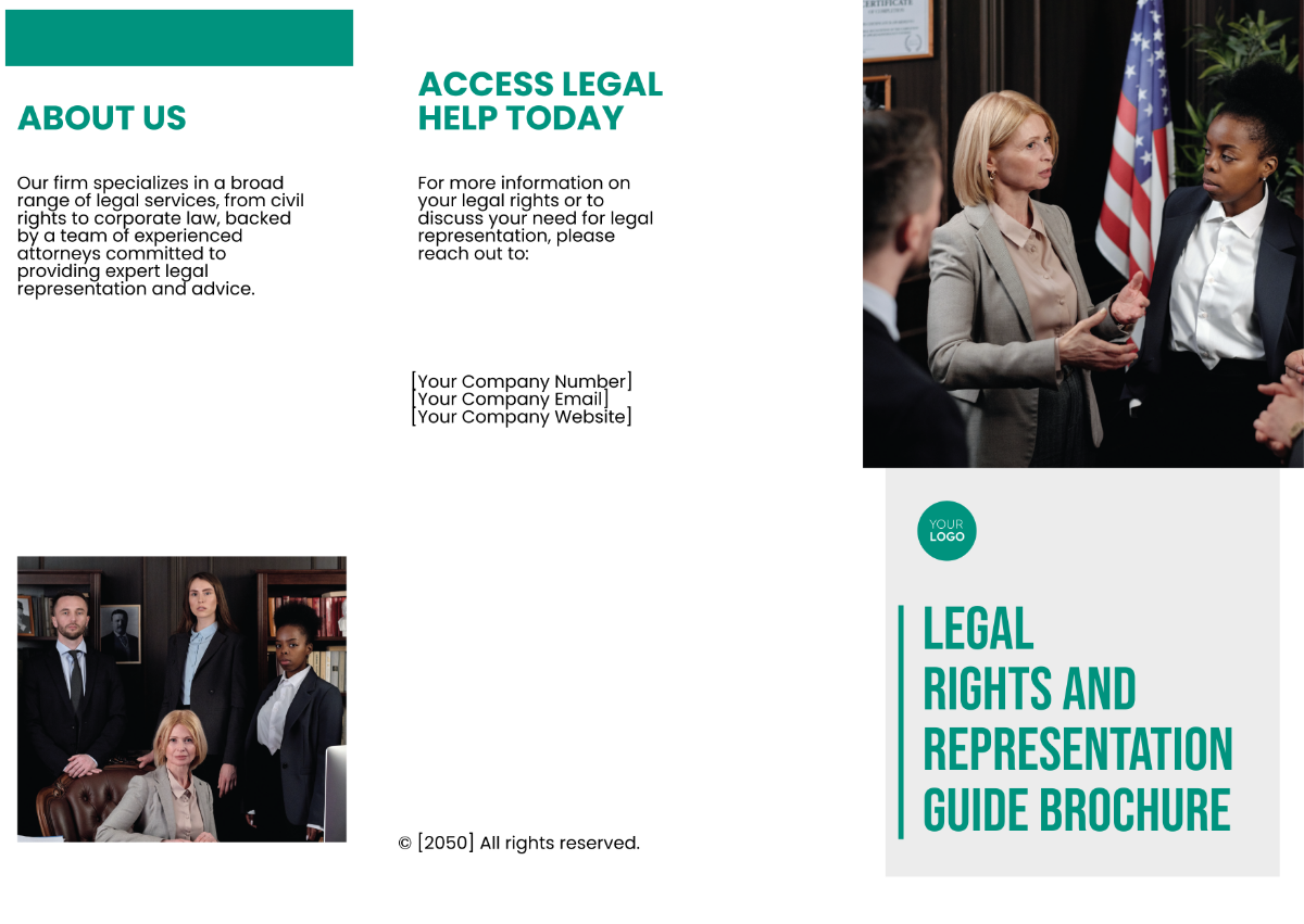 Legal Rights and Representation Guide Brochure Template