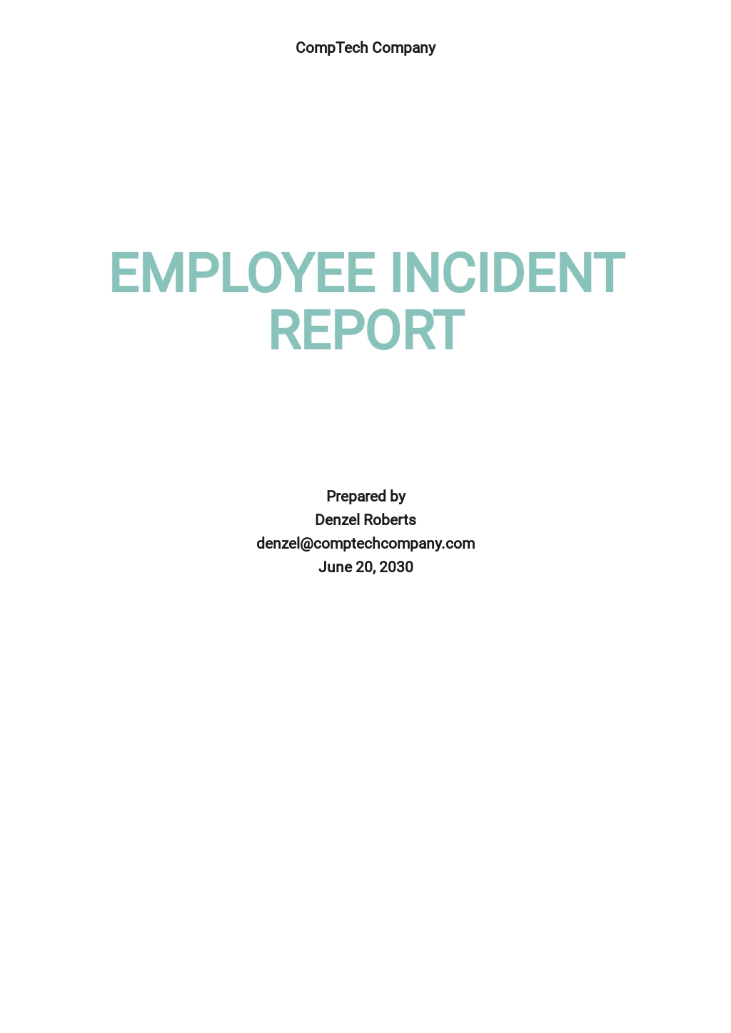 Printable Incident Report Template [Free PDF] - Google Docs, Word ...