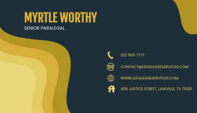 Free Paralegal Services Business Card Template to Edit Online