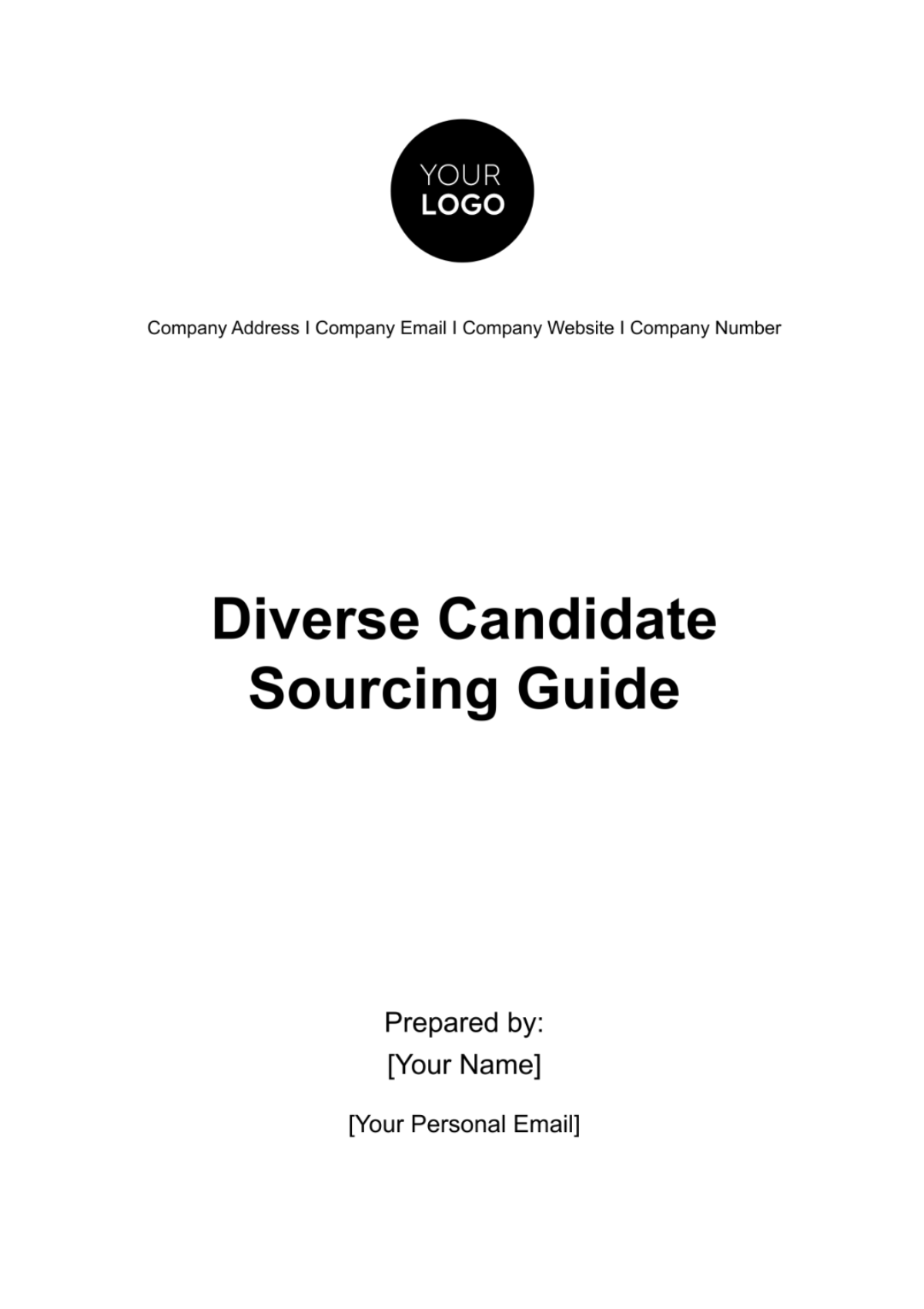 Diverse Candidate Sourcing Guide HR Template - Edit Online & Download