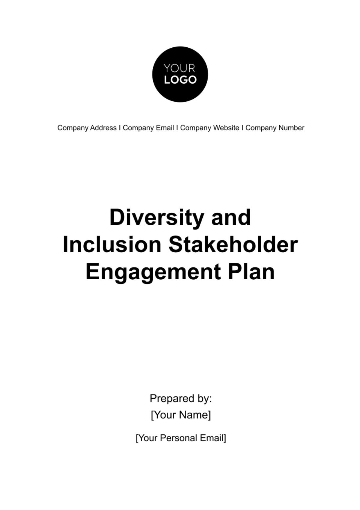 Free Diversity and Inclusion Stakeholder Engagement Plan HR Template