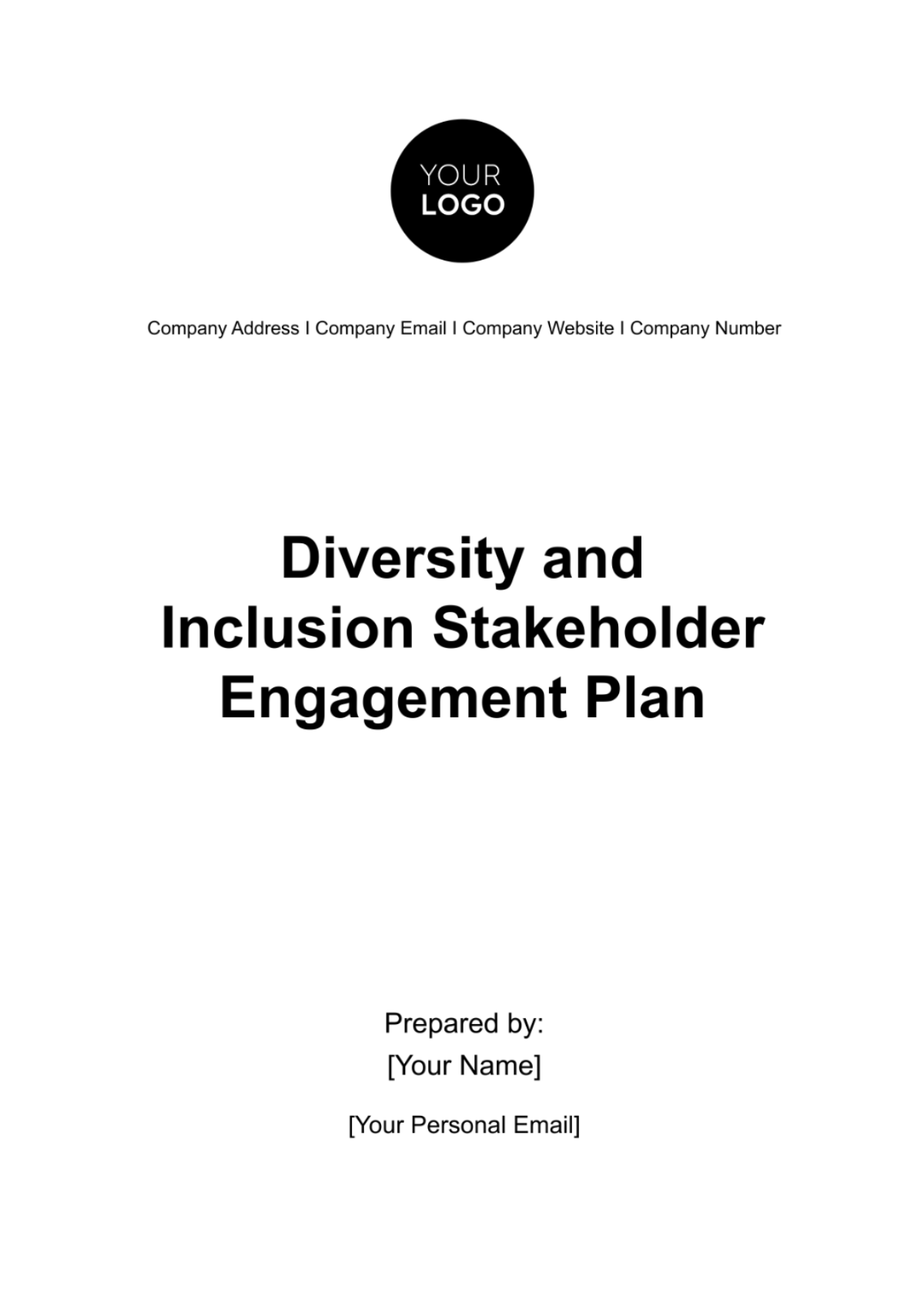 Diversity and Inclusion Stakeholder Engagement Plan HR Template - Edit Online & Download