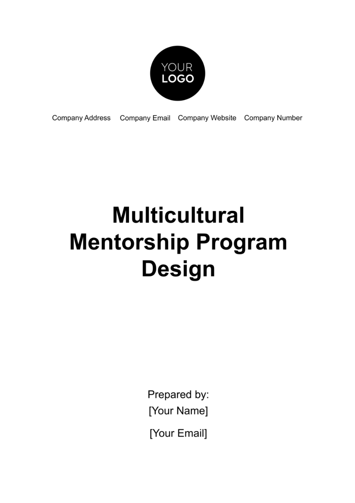 Multicultural Mentorship Program Design HR Template