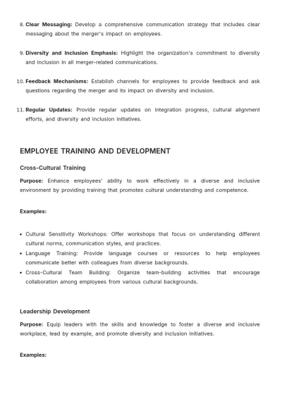 Free Diversity and Inclusion Best Practices in Mergers and Acquisitions HR Template to Edit Online