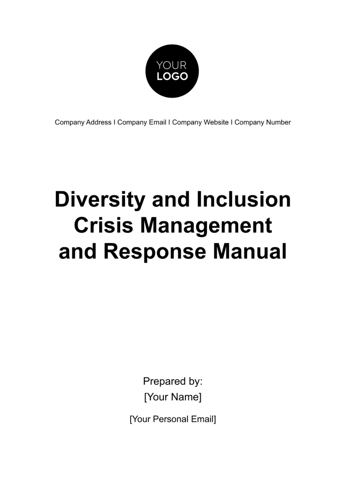 Free Diversity and Inclusion Crisis Management and Response Manual HR Template