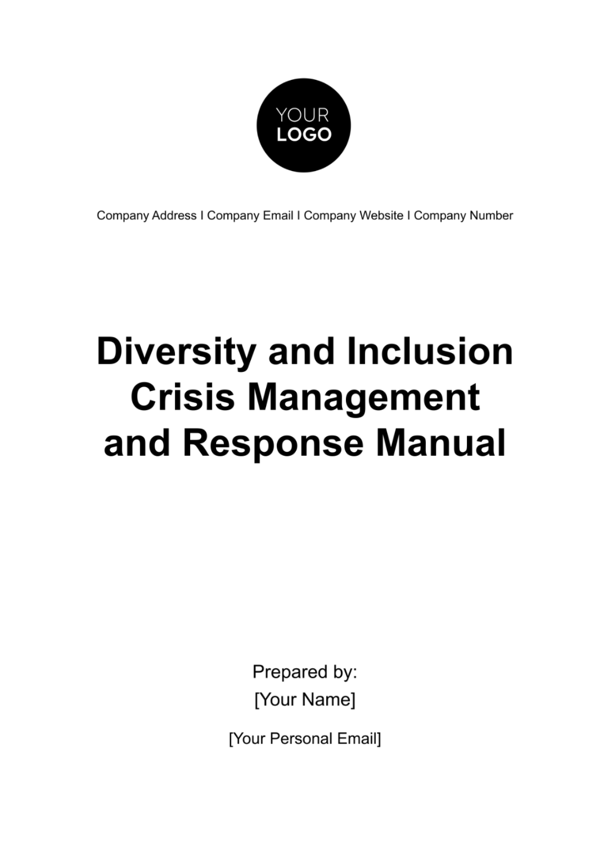 Diversity and Inclusion Crisis Management and Response Manual HR Template - Edit Online & Download