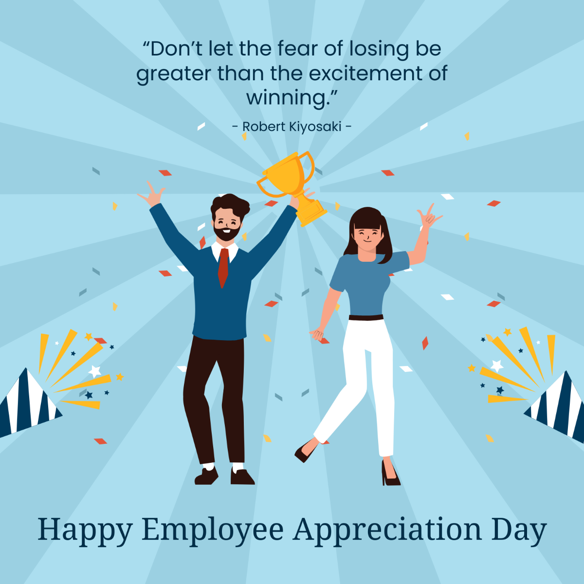 Free Global Employee Appreciation Day WhatsApp Post Template