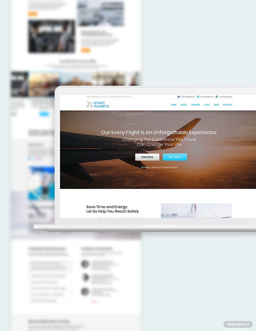 Airlines Aviation Services Bootstrap Landing Page Template