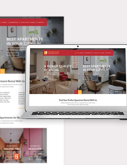 Apartment Rental Bootstrap Landing Page Template