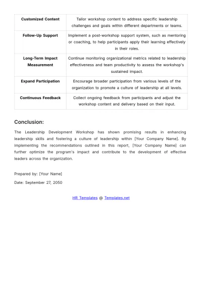 Free Learning & Development Evaluation HR Template to Edit Online