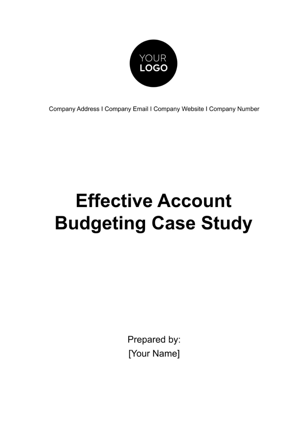 Free Effective Account Budgeting Case Study Template
