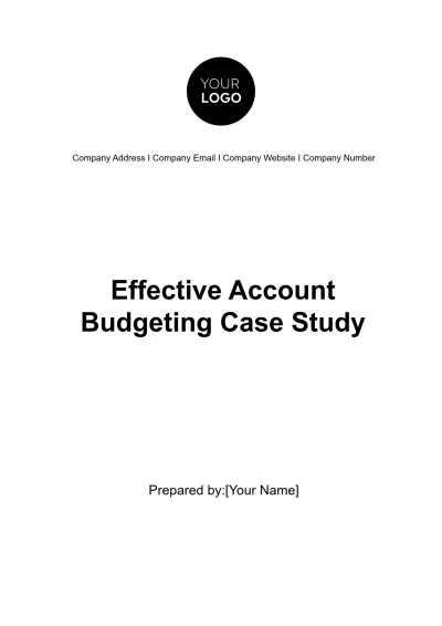 Free Effective Account Budgeting Case Study Template to Edit Online
