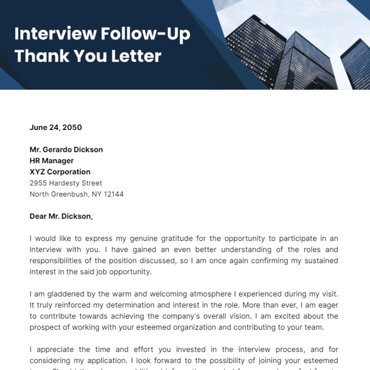 follow up interview thank you email template