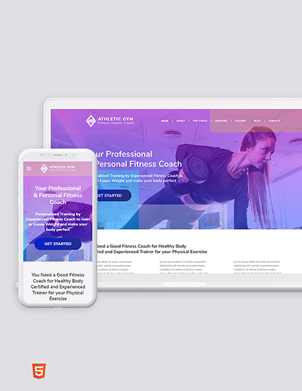 Fitness Trainer Coach Bootstrap Landing Page Template