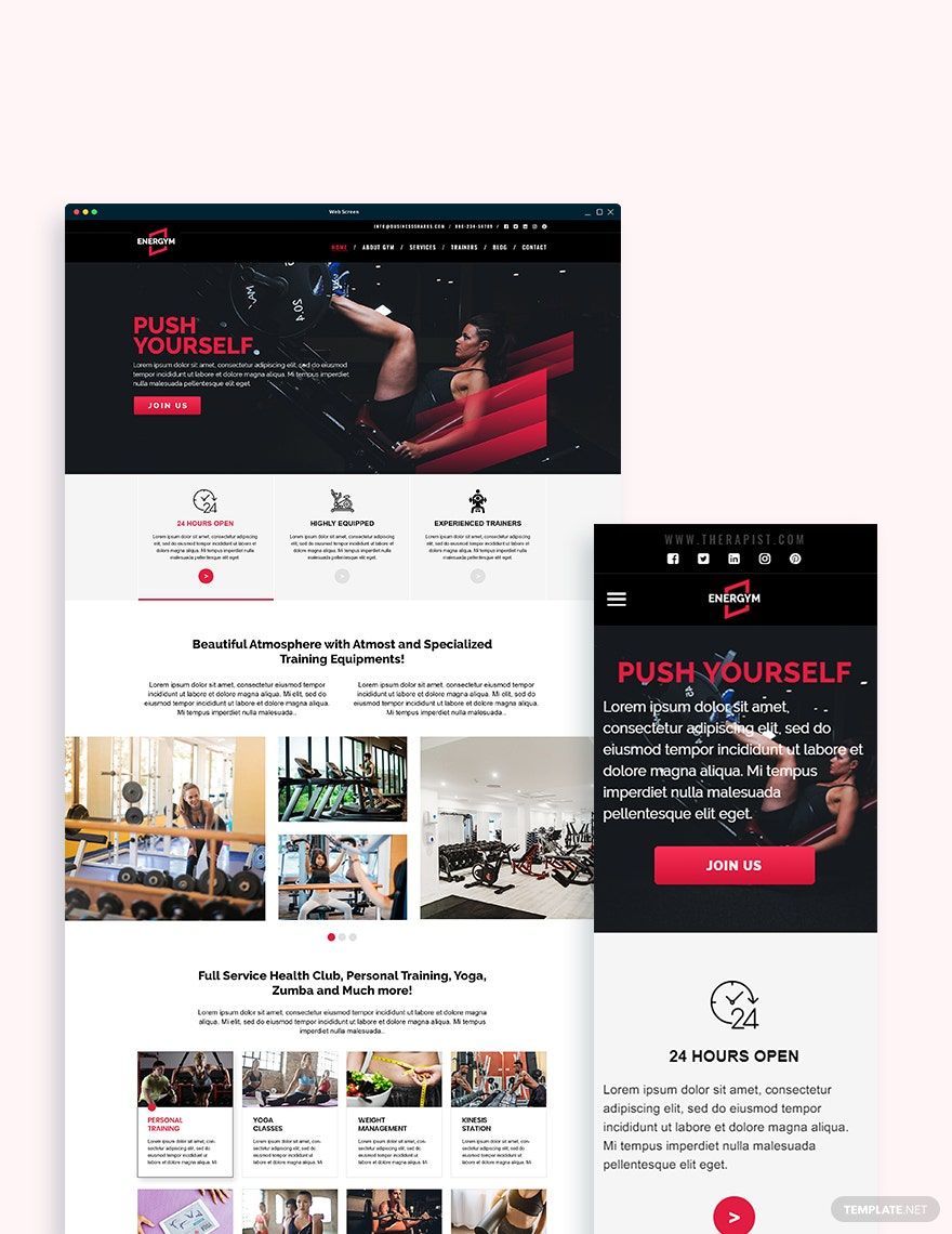 Gym Bootstrap Landing Page Template