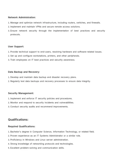 Free Job Posting Outline HR Template to Edit Online
