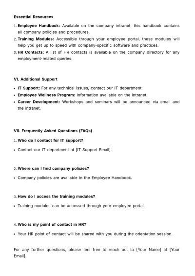 Free Preboarding & Early Engagement Manual HR Template to Edit Online