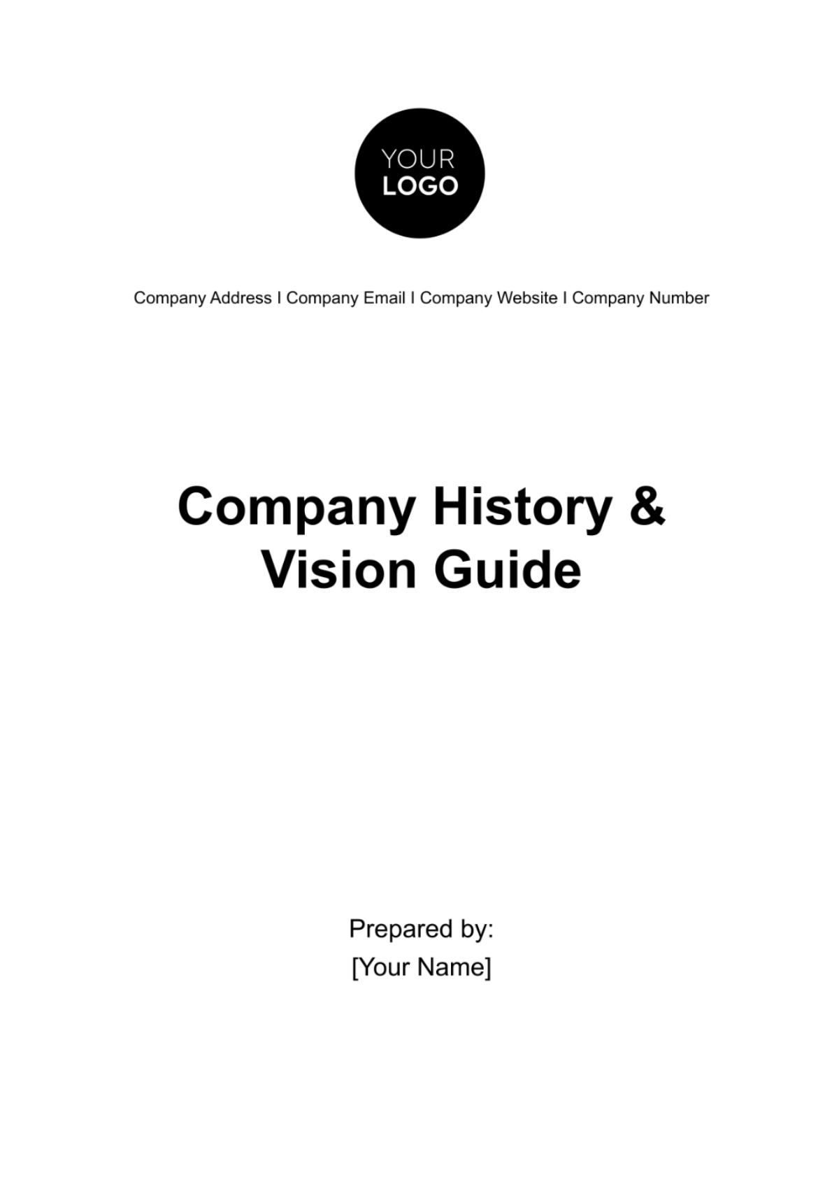 Company History & Vision Guide HR Template