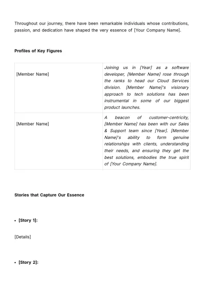 Free Company History & Vision Guide HR Template to Edit Online