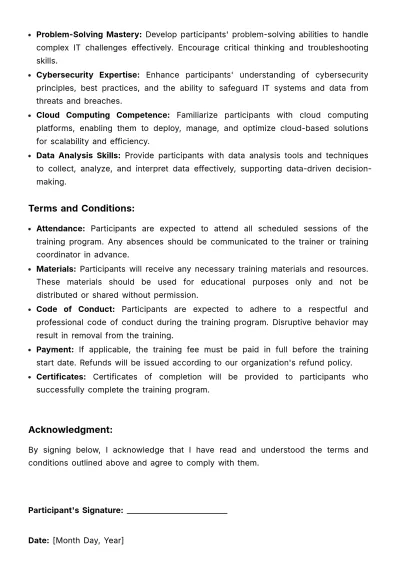 Free Training Enrollment Slip HR Template to Edit Online