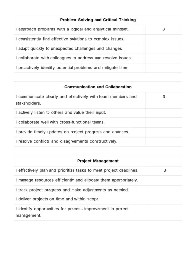 Free Performance Self-Assessment HR Template to Edit Online
