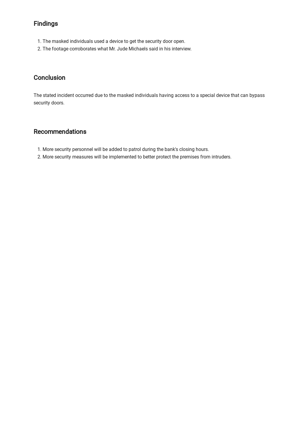 Security Incident Report Template In Google Docs Word Template